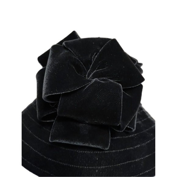 Vintage Kokin Ladies Fancy Boutique  Velvet and Velour Hat W/ Bow 7 1/8 57cm main image 5